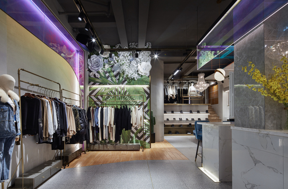 廣州展廳設計公司莆田左右高端女裝服裝店裝修設計